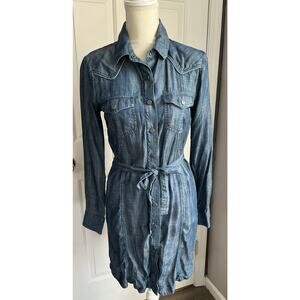 Ariat Denim Chambray Shirt Dress with Pockets XS